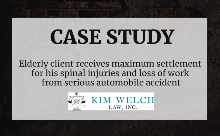  Elderly client receives maximum settlement for his spinal injuries and loss of work from serious automobile accident